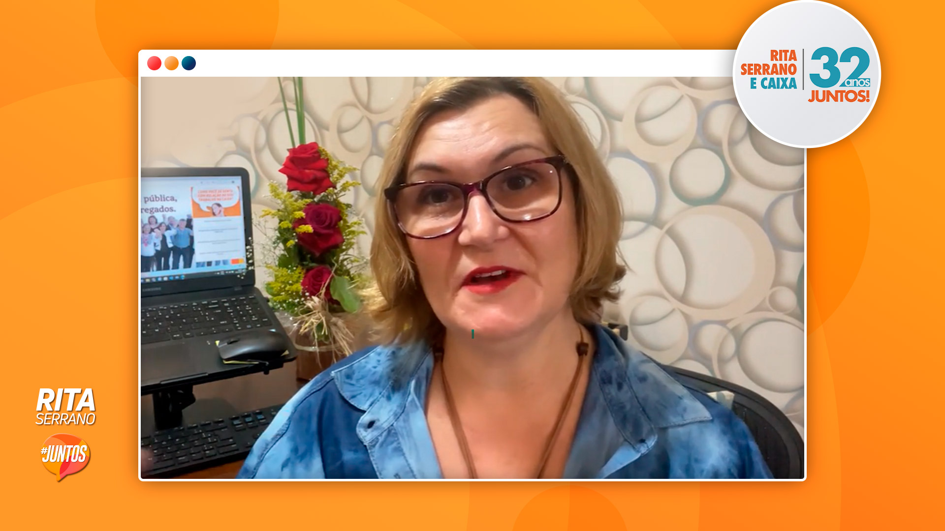 Rita Serrano celebra 32 anos de trabalho na Caixa