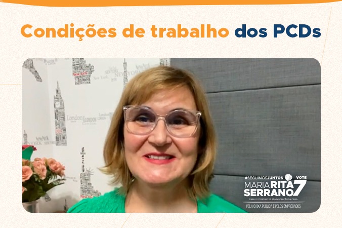 Rita Serrano grava mensagem para os empregados PcDs