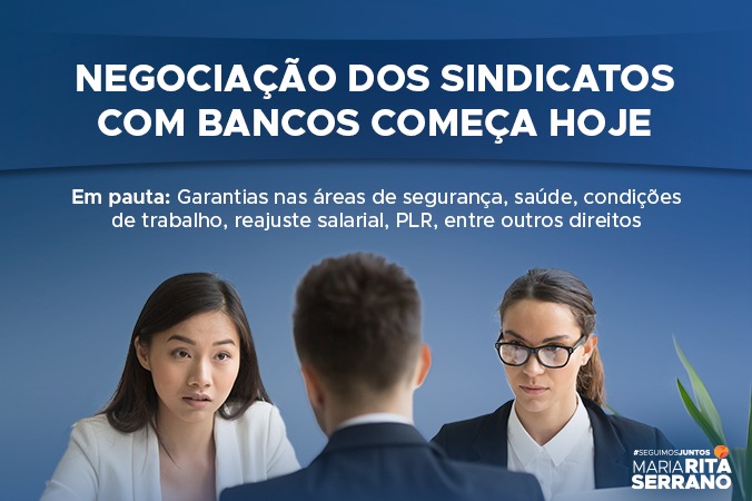 Negociação dos sindicatos com bancos começa hoje. Em pauta, renovação do acordo coletivo de trabalho
