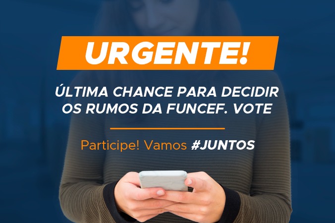 Votação das eleições Funcef 2022 termina hoje, às 18h. Apenas 20% dos participantes votaram. Vote! Participe! Exerça seu direito!