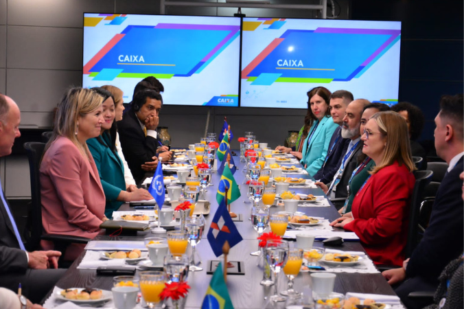 Rita Serrano recebe visita da Rainha Máxima dos Países Baixos na sede da CAIXA